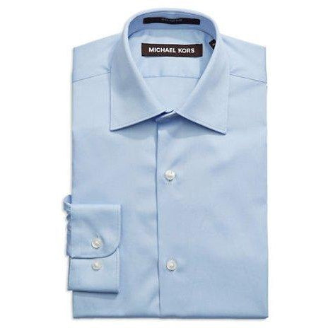 Michael Kors Boys Blue Cotton Dress Shirt Z0001 Dress Shirts Michael Kors Light Blue 18 