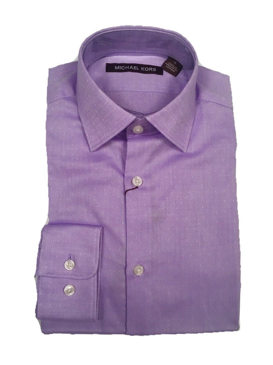 Michael Kors Boys Cotton Neat Lilac Shirt Z0279 Dress Shirts Michael Kors 