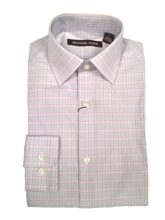 Michael Kors Boys Cotton Plaid Light Blue Shirt Dress Shirts Michael Kors 