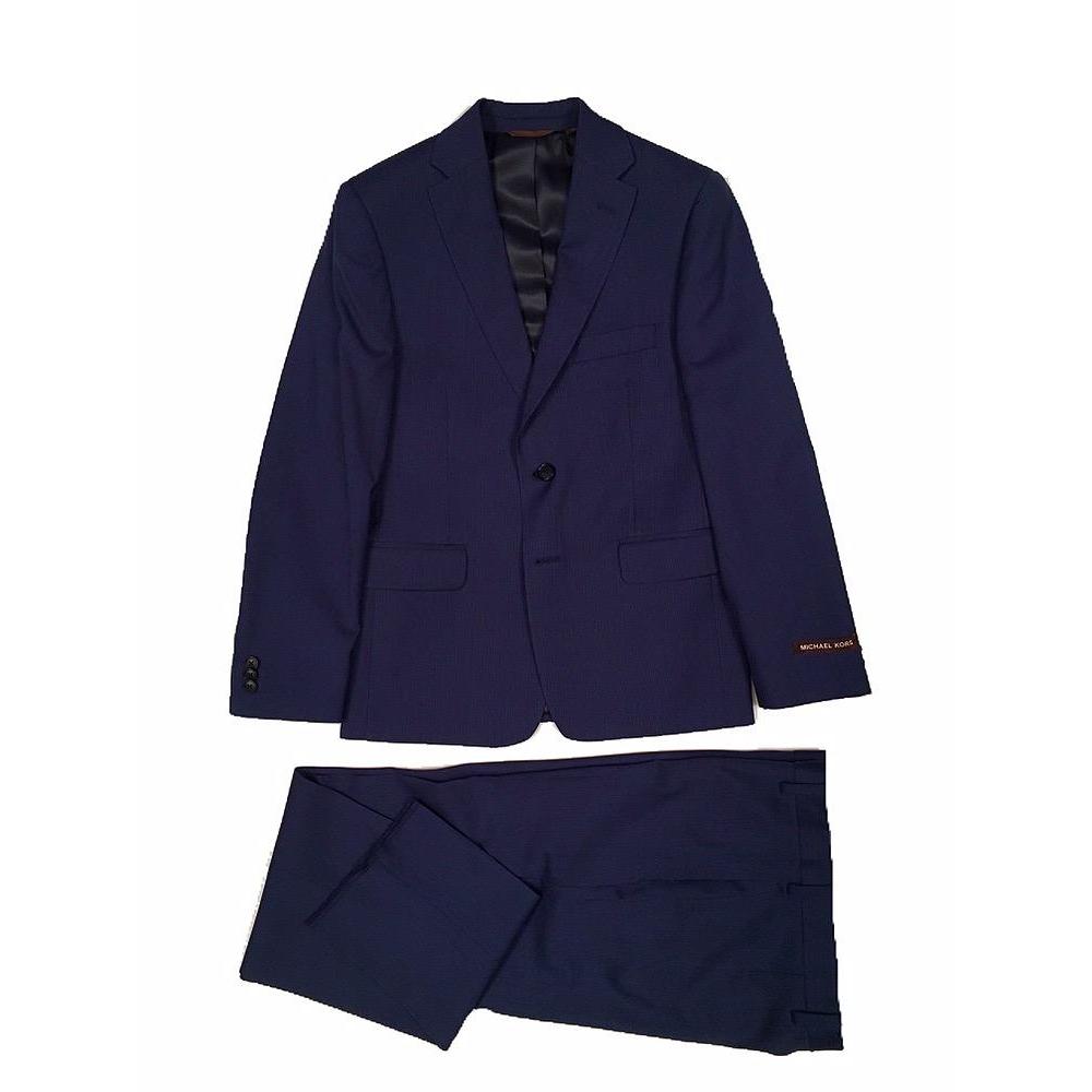 Michael Kors Boys Husky Dark Blue Wool Suit ZH013 Suits (Boys) Michael Kors 