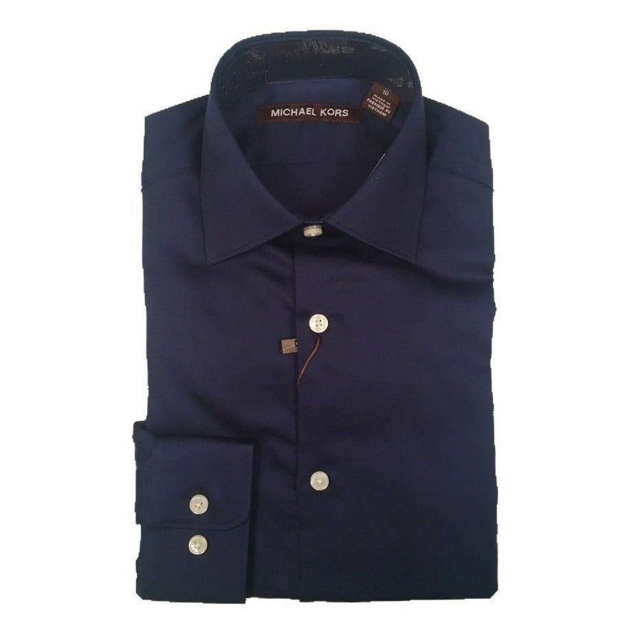 Michael Kors Boys Navy Cotton Dress Shirt Z0010 Dress Shirts Michael Kors 