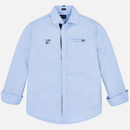Nukutavake Long Sleeve Blue Cotton Shirt 6133 Dress Shirts Mayoral 