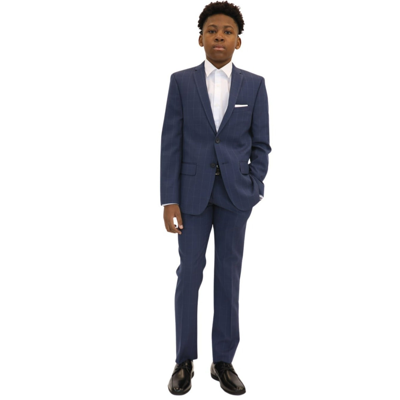 Marc New York Boys Skinny Bright Blue Window Check Suit W0712 – NorthBoys