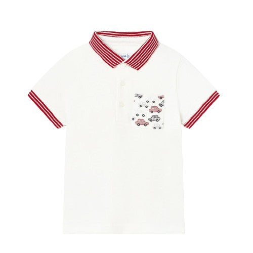 Mayoral Baby s/s Polo Cars_Cream 1105-56