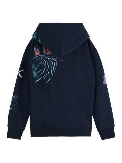 Scotch & Soda Boys All Over Print Hoodie _Navy 167622-605Z