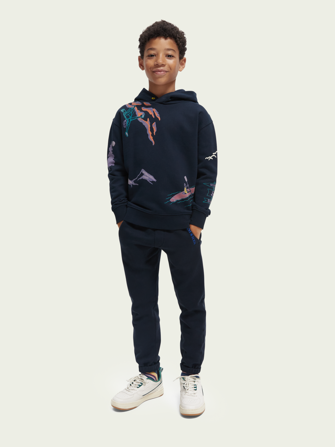 Scotch & Soda Boys All Over Print Hoodie _Navy 167622-605Z